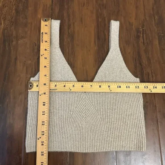 J.CREW Cropped Sweater Tank Tan Cashmere Blend Pullover Ribbed Knit - Picture 11 of 11